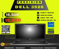 لاب توب DELL PRECISION 3520 كور I7 جيل سابع HQ رام 16 بفيجا نفيديا كوادرو 2 جيجا