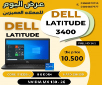 للجيمز والبرامج الهندسيه DELL-latitude 3400 كور i7 جيل ثامن رام 8 هارد 256 ssd شاشه 14 بوصه