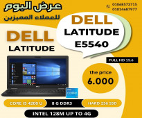 للعمل الشاق DELL-latitude E5540 كور i5 جيل رابع رام 8 هارد 256 ssd شاشه 15.6 F.H.D