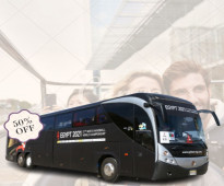 Rent an air-conditioned bus from the airport