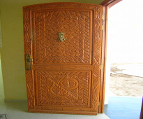 carved wood door