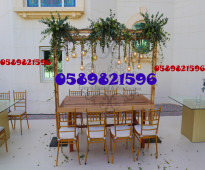 Rental of glass tables, luminous tables for rent in Dubai.