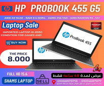 HP PROBOOK 455 G5 AMD A9 9450 الجيل التاسع بيشغل العاب وبرامج 2022 - 2021 بكفاءه