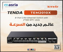 تندا TEM2010X - سويتش إيثرنت 8 منافذ بسرعة 2.5G مع 2 منفذ SFP+ بسرعة 10G!